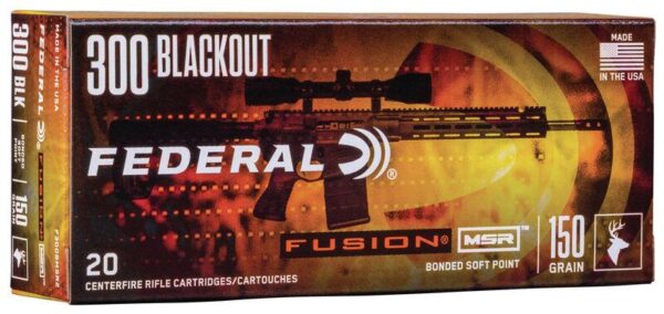 Federal Fusion MSR Rifle Ammunition .300 Blackout 150 gr SP 1900 fps 20/ct - Precision Shot Firearms