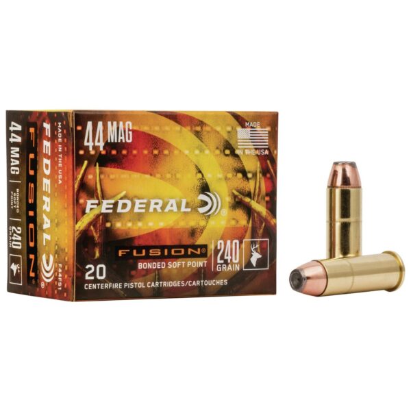 Federal Fusion Handgun Ammunition .44 Mag 240 gr FFSN 1290 fps 20/box - Precision Shot Firearms