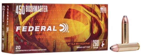 Federal Fusion Rifle Ammunition .450 Bushmaster 260 gr SP 2200 fps 20/ct - Precision Shot Firearms
