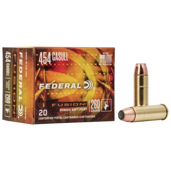 Federal Fusion Handgun Ammunition .454 Casull 260 gr FFSN 1350 fps 20/box - Precision Shot Firearms