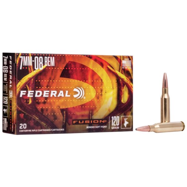 Federal Fusion Rifle Ammunition 7mm-08 Rem 120 gr BTSP 3000 fps - 20/ct - Precision Shot Firearms