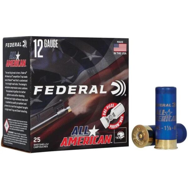 Federal All American Shotshells 12ga 2-3/4" 1-1/8oz 1145 fps #8 25/ct - Precision Shot Firearms