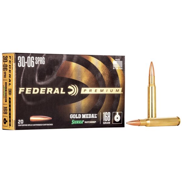Federal Premium Gold Medal Sierra MatchKing Rifle Ammunition .30-06 Sprg 168 gr BTHP 2700 fps - 20/ct - Precision Shot Firearms
