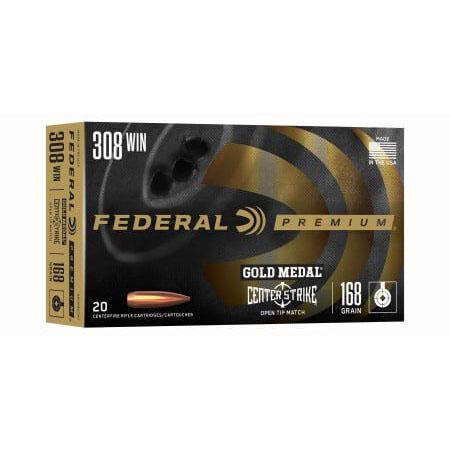 Federal Gold Medal CenterStrike Rifle Ammunition .308 Win 168gr OTM 2650 fps 20/ct - Precision Shot Firearms