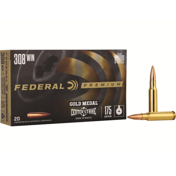 Federal Gold Medal CenterStrike Rifle Ammunition .308 Win 175gr OTM 2600 fps 20/ct - Precision Shot Firearms