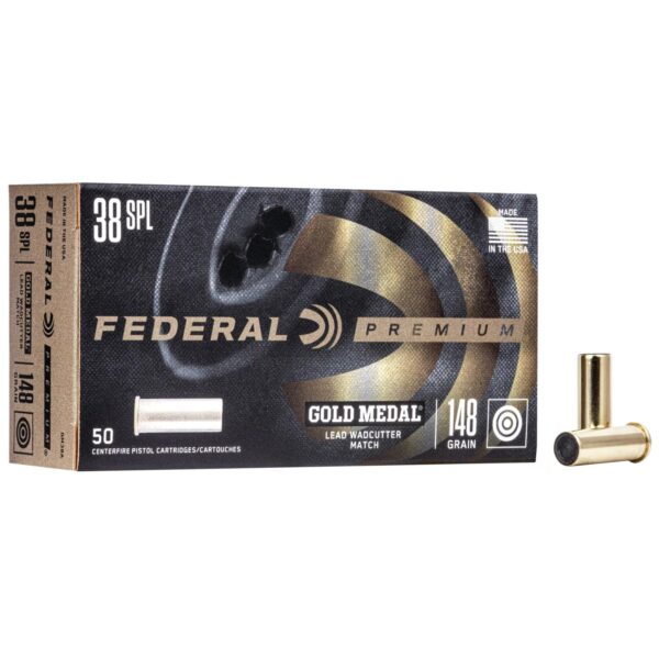 Federal Premium Gold Medal Handgun Ammunition .38 Spl 148 gr LWC 690 fps 50/box - Precision Shot Firearms