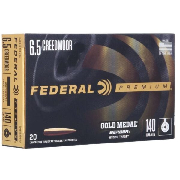 Federal Gold Medal Berger Hybrid Rifle Ammunition 6.5mm Creedmoor 140gr BTHP 2725 fps 20/ct - Precision Shot Firearms
