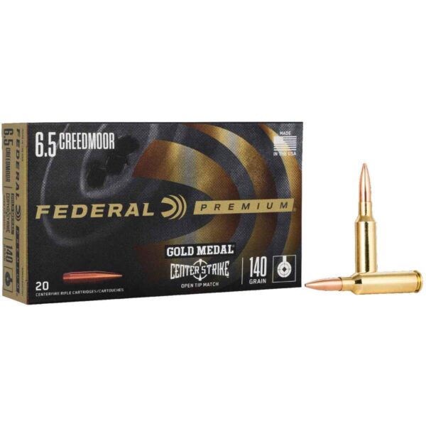Federal Gold Medal CenterStrike Rifle Ammunition 6.5 Creedmoor 140gr OTM 2675 fps 20/ct - Precision Shot Firearms