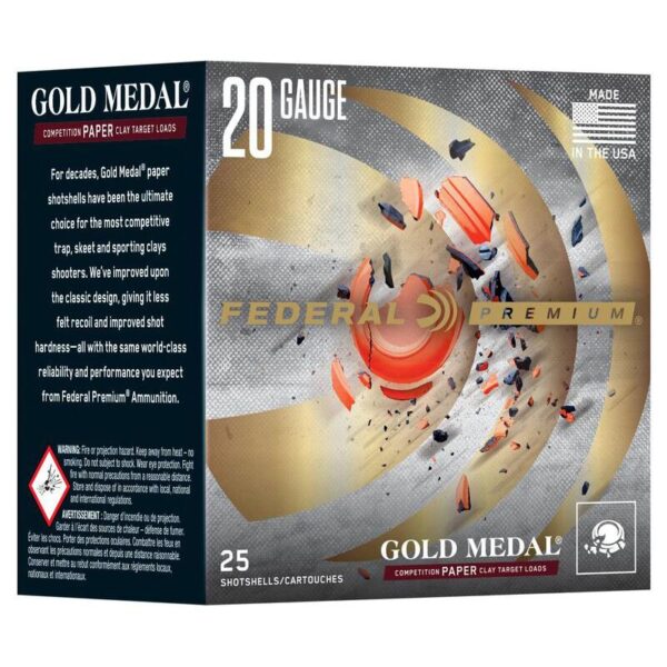 Federal Gold Medal Paper Shotshells 20ga 2-3/4" 7/8oz 1250 fps #8 25/ct - Precision Shot Firearms