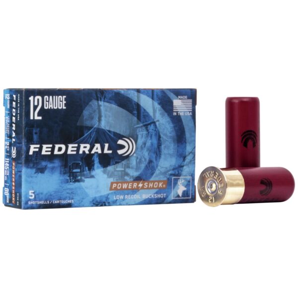Federal Power-Shok Low Recoil Shotshells 12 ga 2-3/4" 9plts 1140 fps #00 5/ct - Precision Shot Firearms