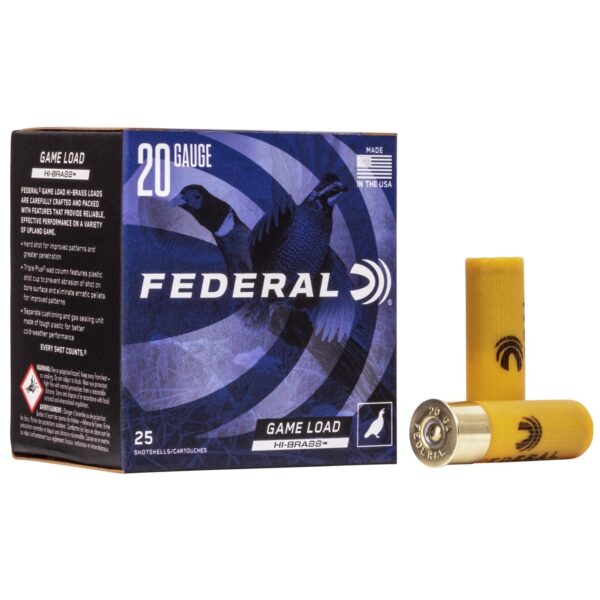 Federal Game-Shok Upland Game Hi Brass Load 20 ga 2 3/4" MAX 1 oz #7.5 - 25/box - Precision Shot Firearms
