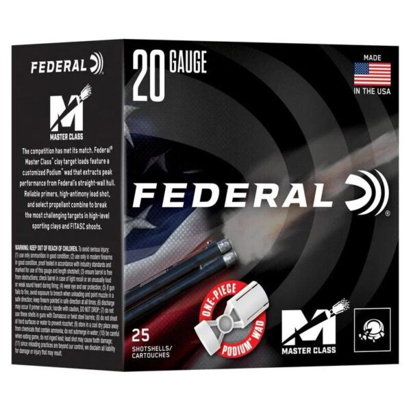 Federal Master Class Shotshells 20ga 2-3/4" 7/8oz 1250fps #7.5 25/ct - Precision Shot Firearms