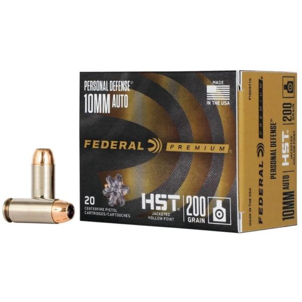 Federal Premium Personal Defense HST Handgun Ammunition 10mm AUTO 200 gr JHP 20/ct - Precision Shot Firearms