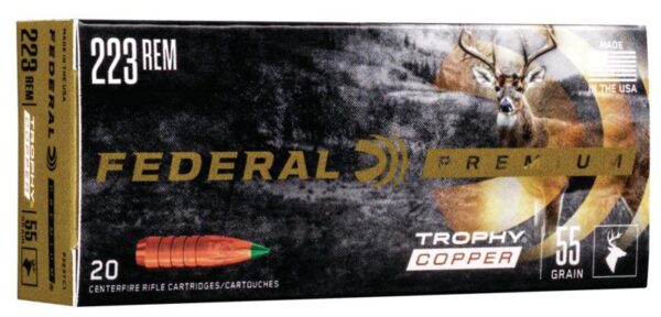Federal Premium Vital-Shok Trophy Copper Rifle Ammunition .223 Rem 55 gr Poly Tip 3240 fps 20/ct - Precision Shot Firearms
