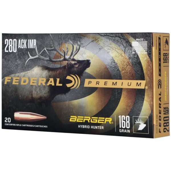 Federal Classic Hunter Berger Hybrid Rifle Ammunition.280 Ackley Improved 168 gr BTHP 2800 fps 20/ct - Precision Shot Firearms
