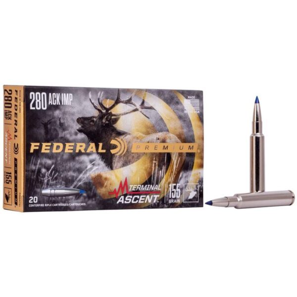 Federal Terminal Ascent Rifle Ammunition .280 Ackley Imp 155 gr 2930 fps 20/ct - Precision Shot Firearms