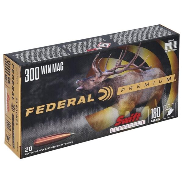 Federal Swift Scirocco II Rifle Ammunition .300 WIN MAG 180 gr Poly Tip 2950 fps 20/ct - Precision Shot Firearms