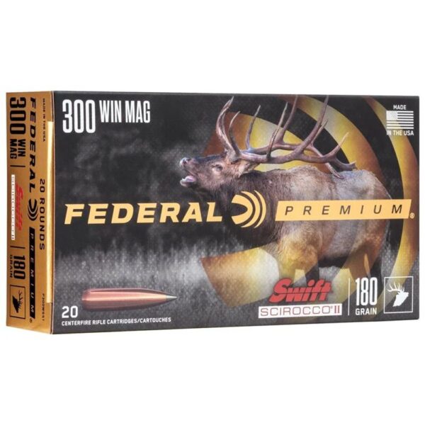 Federal Swift Scirocco II Rifle Ammunition .300 WIN MAG 180 gr Poly Tip 2950 fps 20/ct - Precision Shot Firearms