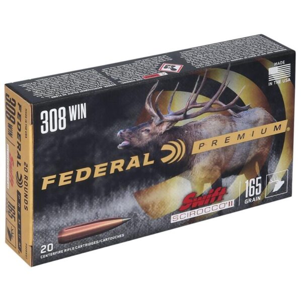 Federal Swift Scirocco II Rifle Ammunition .308 Win 165 gr Poly Tip 2700 fps 20/ct - Precision Shot Firearms