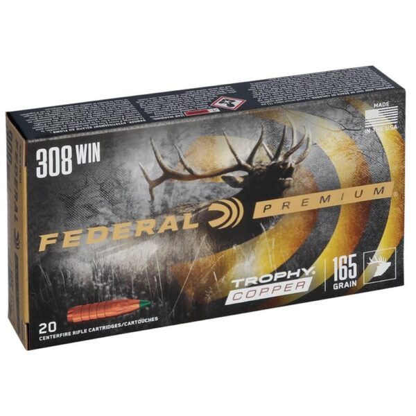 Federal Premium Trophy Copper Rifle Ammunition .308 Win 165 gr TC 2700 fps 20/ct - Precision Shot Firearms
