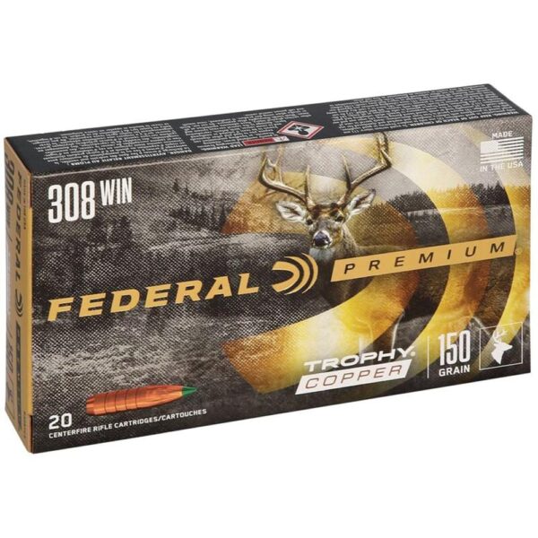 Federal Premium Trophy Copper Rifle Ammunition .308 Win 150 gr TC 2820 fps 20/ct - Precision Shot Firearms