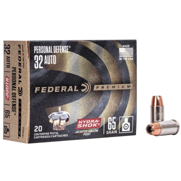 Federal Premuim Personal Defense Handgun Ammunition .32 ACP 65 gr JHP 925 fps 20/box - Precision Shot Firearms