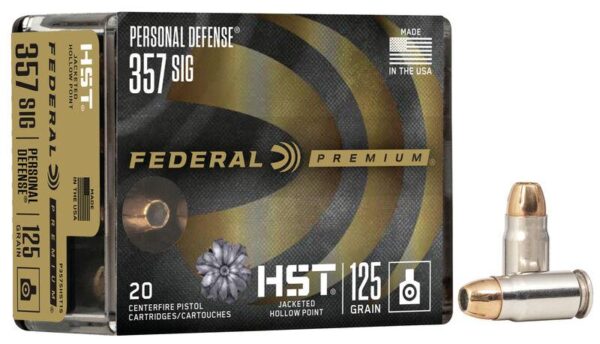Federal Personal Defense HST Handgun Ammunition .357 Sig 125 gr JHP 1360 fps 20/ct - Precision Shot Firearms
