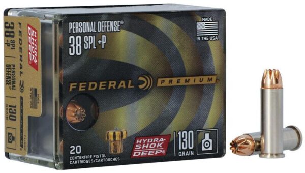 Federal Personal Defense Hydra-Shok Deep .38 Spl +P 130gr JHP 900 fps 20/ct - Precision Shot Firearms