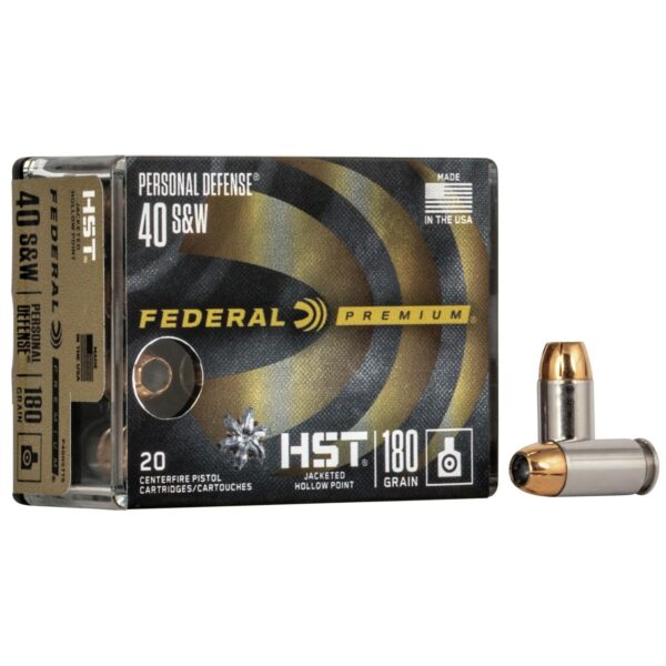 Federal Premium Personal Defense HST Handgun Ammunition .40 S&W 180gr 1010fps HST - 20/Box - Precision Shot Firearms