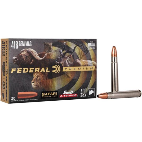 Federal Premium Cape-Shok Rifle Ammunition .416 Rem Mag 400 gr SAF 2350 fps - 20/ct - Precision Shot Firearms