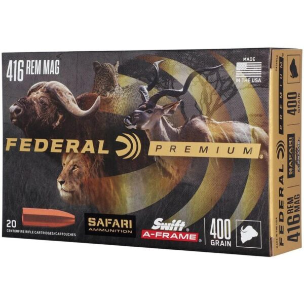 Federal Premium Cape-Shok Rifle Ammunition .416 Rem Mag 400 gr SAF 2350 fps - 20/ct - Precision Shot Firearms