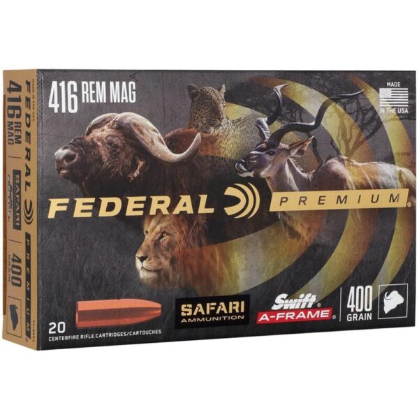 Federal Premium Cape-Shok Rifle Ammunition .416 Rem Mag 400 gr SAF 2350 fps - 20/ct - Precision Shot Firearms