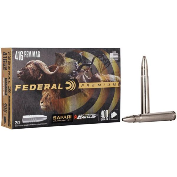 Federal Premium Cape-Shok Rifle Ammunition .416 Rem Mag 400 gr TBBC 2400 fps - 20/ct - Precision Shot Firearms
