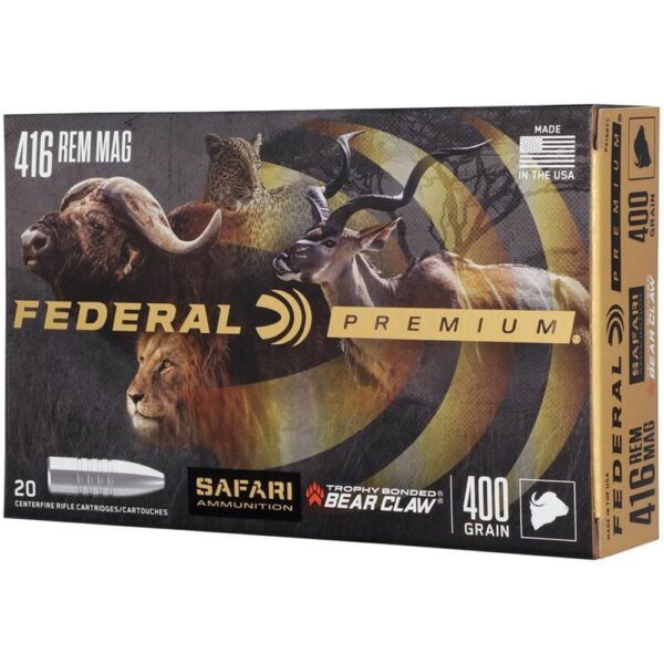 Federal Premium Cape-Shok Rifle Ammunition .416 Rem Mag 400 gr TBBC 2400 fps - 20/ct - Precision Shot Firearms