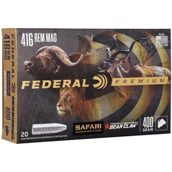 Federal Premium Cape-Shok Rifle Ammunition .416 Rem Mag 400 gr TBBC 2400 fps - 20/ct - Precision Shot Firearms