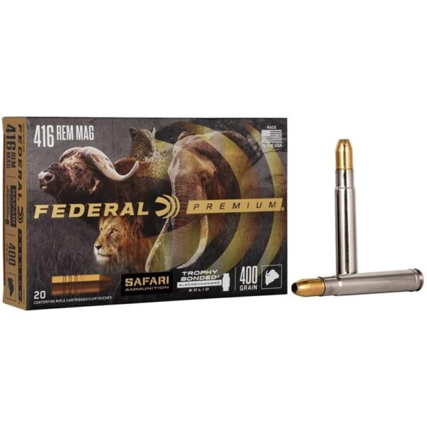 Federal Premium Cape-Shok Rifle Ammunition .416 Rem Mag 400 gr BSS 2400 fps - 20/ct - Precision Shot Firearms
