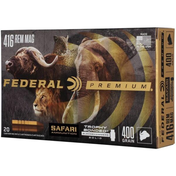 Federal Premium Cape-Shok Rifle Ammunition .416 Rem Mag 400 gr BSS 2400 fps - 20/ct - Precision Shot Firearms