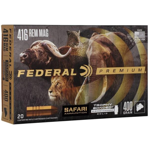 Federal Premium Cape-Shok Rifle Ammunition .416 Rem Mag 400 gr BSS 2400 fps - 20/ct - Precision Shot Firearms