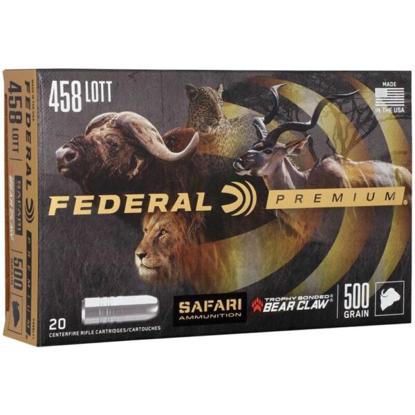 Federal Premium Cape-Shok Rifle Ammunition .458 Lott 500 gr TBBC 2300 fps - 20/ct - Precision Shot Firearms