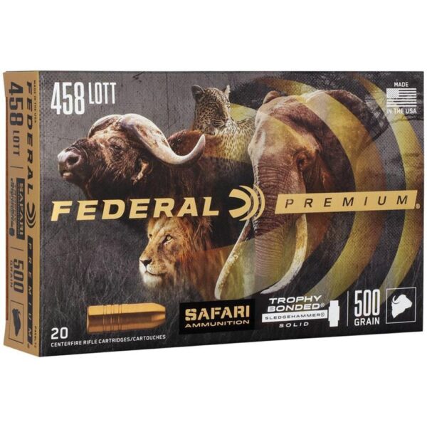 Federal Premium Cape-Shok Rifle Ammunition .458 Lott 500 gr TBSS 2300 fps - 20/ct - Precision Shot Firearms