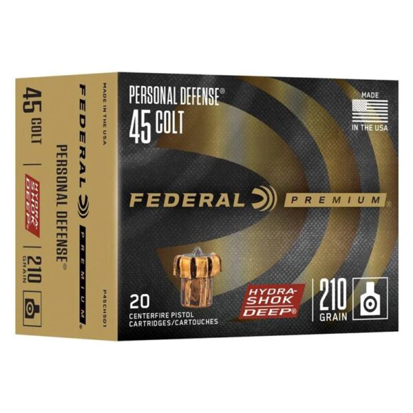 Federal Hydra-Shok Deep Handgun Ammunition .45 Colt 210 gr JHP 913 fps 20/ct - Precision Shot Firearms