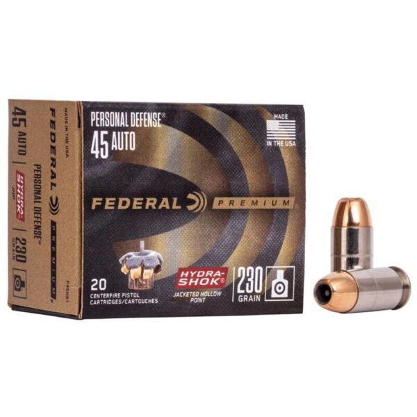 Federal Premuim Personal Defense Handgun Ammunition .45 ACP 230 gr JHP 900 fps 20/box - Precision Shot Firearms