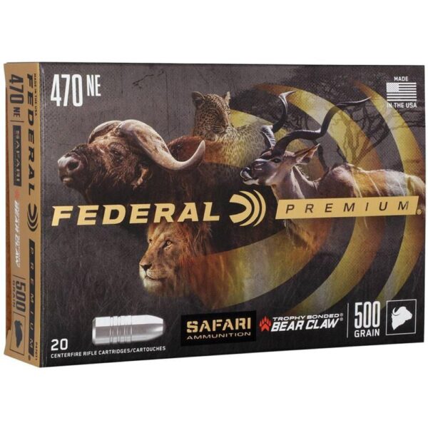 Federal Premium Cape-Shok Rifle Ammunition .470 Nitro 500 gr TBBC 2150 fps - 20/ct - Precision Shot Firearms