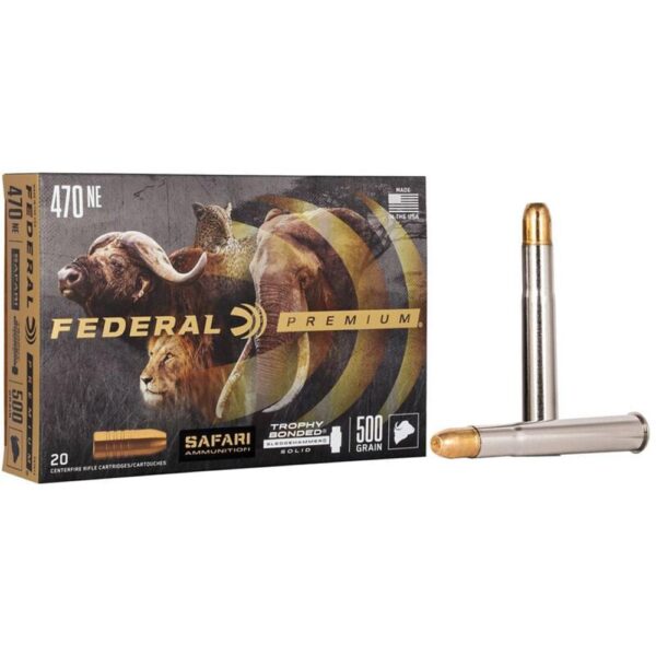 Federal Premium Cape-Shok Rifle Ammunition .470 Nitro 500 gr TBSS 2150 fps - 20/ct - Precision Shot Firearms