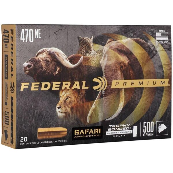 Federal Premium Cape-Shok Rifle Ammunition .470 Nitro 500 gr TBSS 2150 fps - 20/ct - Precision Shot Firearms