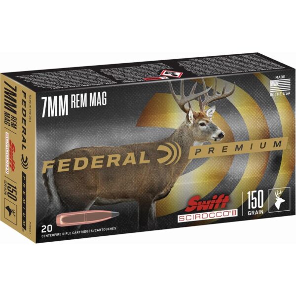 Federal Swift Scirocco II Rifle Ammunition 7mm Rem Mag 150 gr Poly Tip 3050 fps 20/ct - Precision Shot Firearms