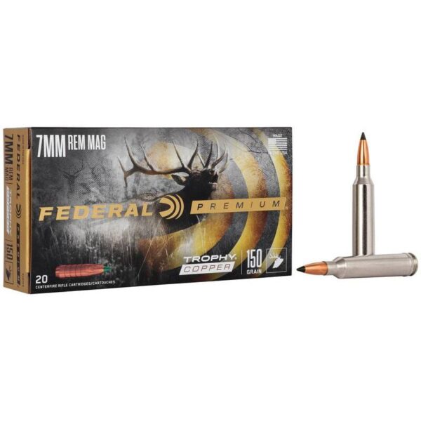 Federal Trophy Copper Rifle Ammunition 7mm Rem Mag 150gr HP 3025 fps 20/ct - Precision Shot Firearms