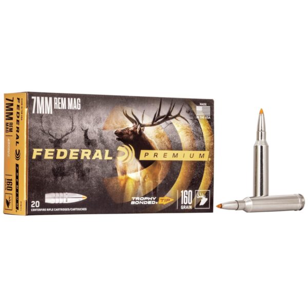 Federal Trophy Bonded Tip Rifle Ammunition 7mm Rem Mag 160gr PT 2900 fps 20/ct - Precision Shot Firearms