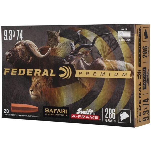 Federal Premium Cape-Shok Rifle Ammunition 9.3x74R 286 gr SAF 2360 fps 20/box 9.3x74R 286 gr SAF 2360 fps - 20/box - Precision Shot Firearms