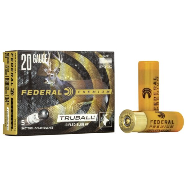 Federal Premium Vital-Shok TruBall Rifled Slug 20 ga 2 3/4" 3/4 oz Slug 1600 fps - 5/box - Precision Shot Firearms
